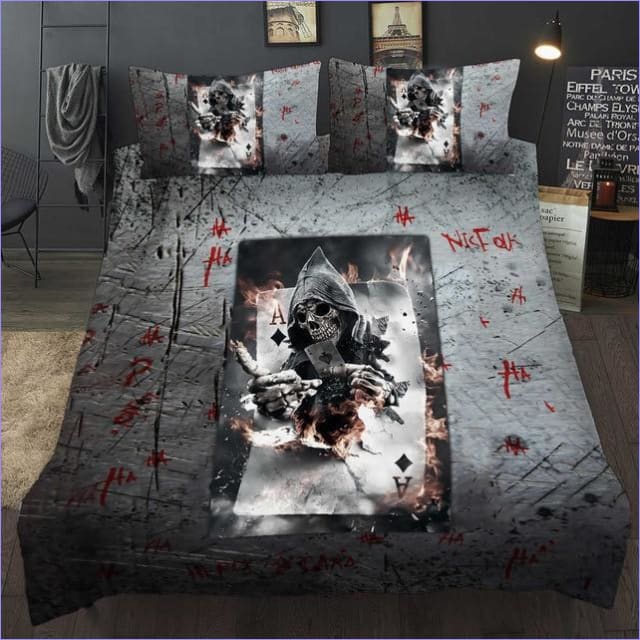 Grim Reaper Card Skull Duvet Cover