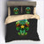 Green Digital Skull Duvet Cover