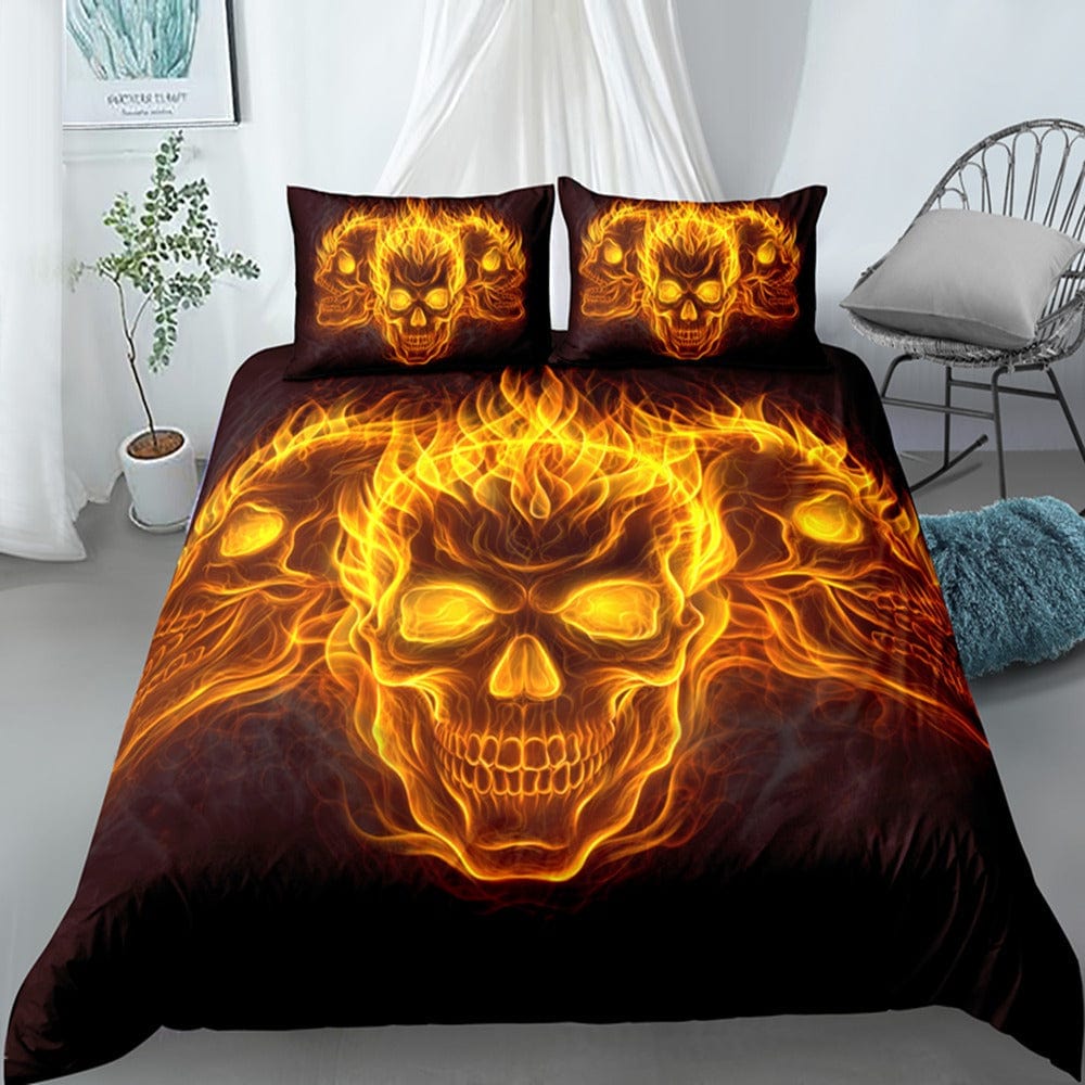 Burning Skull Duvet Cover 200x200