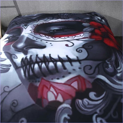 Skull Duvet Cover Woman with Makeup