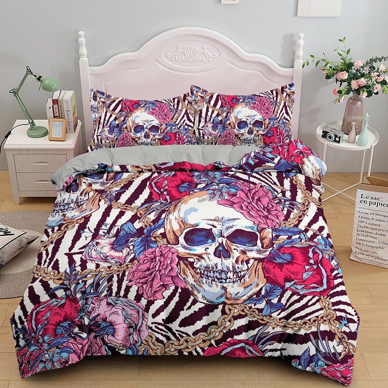 Multicolored Skull Duvet Cover 1 Person