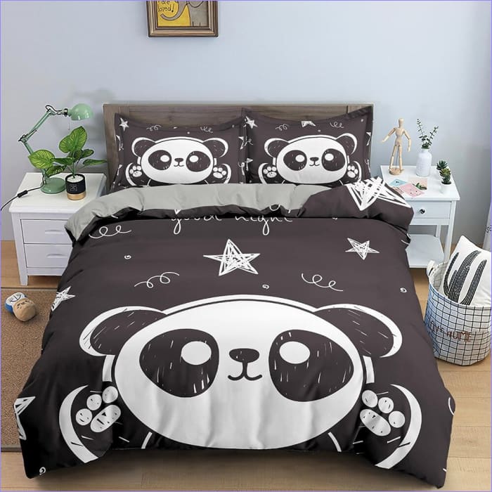 Panda Head Duvet Cover