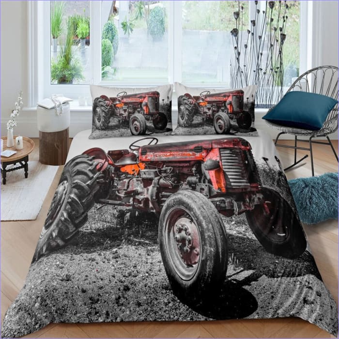 Vintage Red Tractor Duvet Cover
