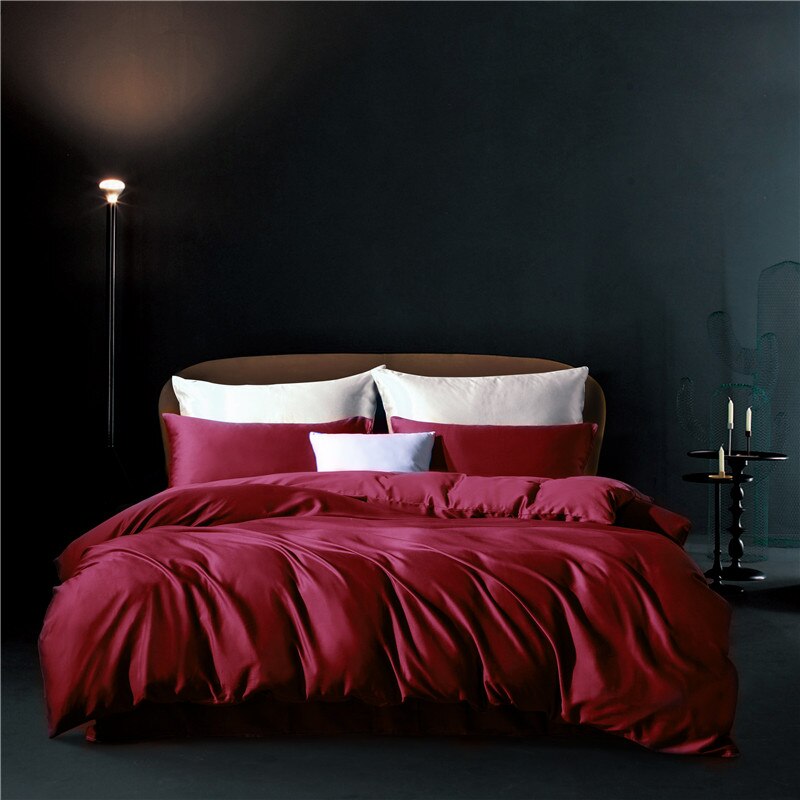 Plain Duvet Cover 100% Cotton Burgundy