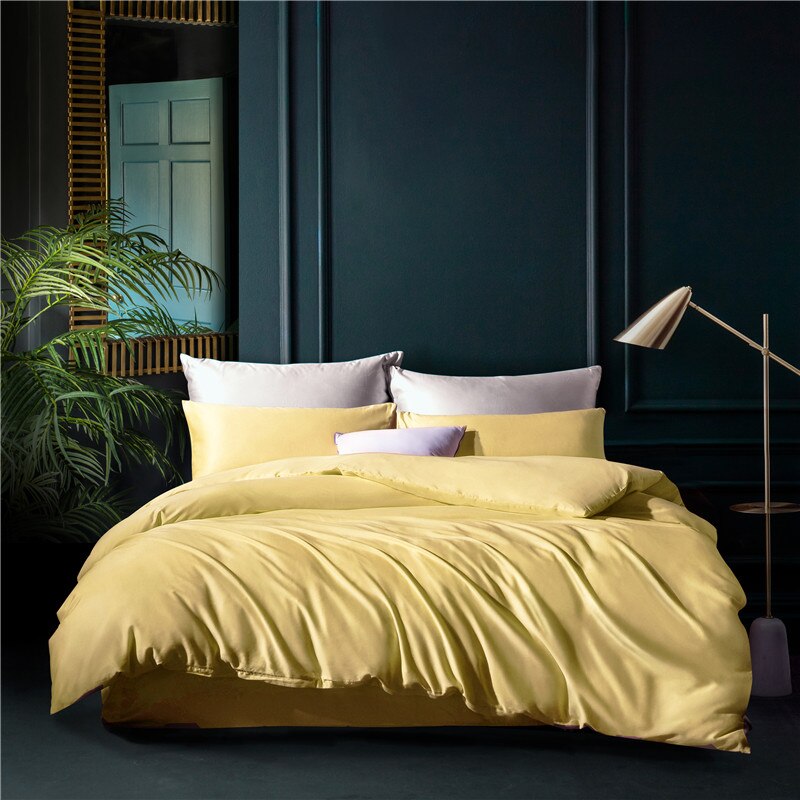 Plain Duvet Cover 100% Cotton Yellow