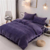 Dark Blue Velvet Imitation Plain Duvet Cover