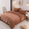 Brown Imitation Velvet Plain Duvet Cover