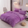 Purple Velvet Imitation Plain Duvet Cover