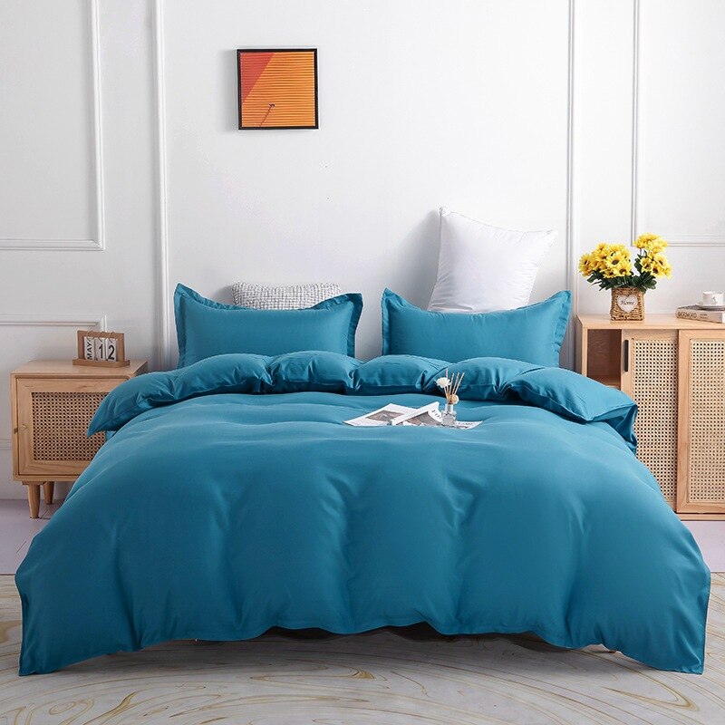 Blue Polycotton Plain Duvet Cover