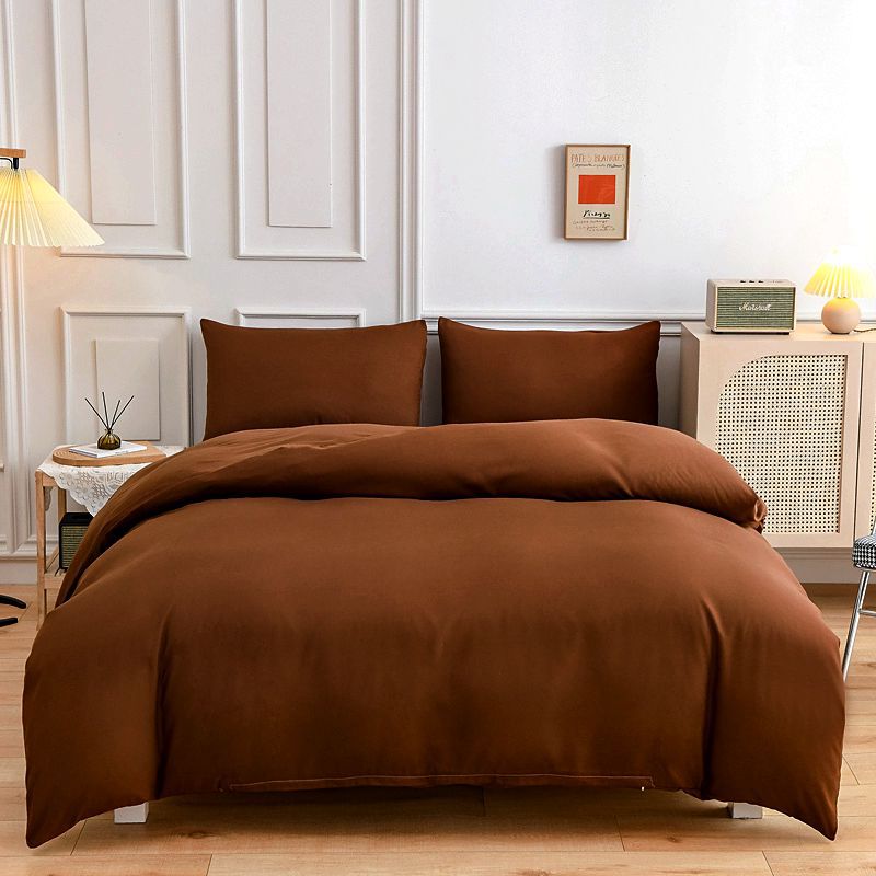 Chocolate Brown Polycotton Plain Duvet Cover