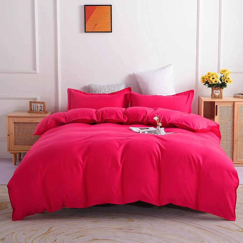 Plain Duvet Cover Polycotton Dark Pink