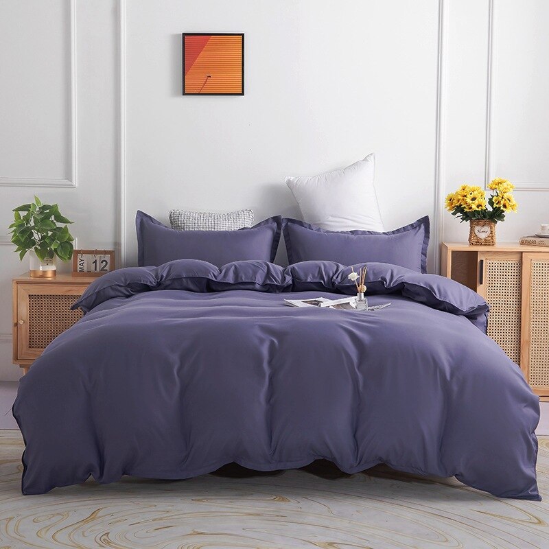 Duvet Cover Plain Polycotton Greyish Purple