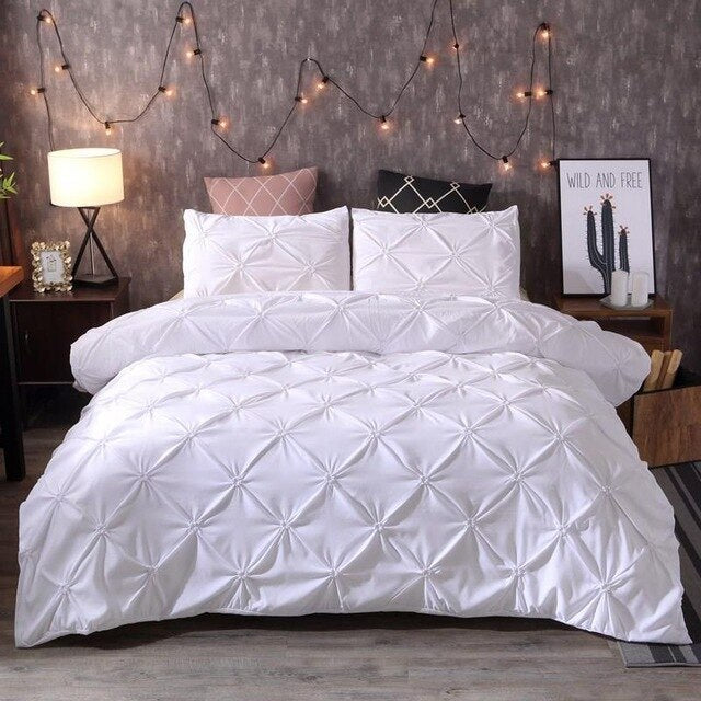 White Box Pleated Duvet Cover