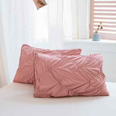 Plain Duvet Cover with Pinched Pleats Powder Pink