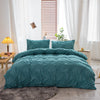 Turquoise Pinched Pleat Plain Duvet Cover