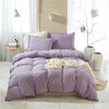 Plain Duvet Cover with Purple Pompoms