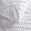 Plain Duvet Cover with White Embroidered Lines