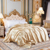 Beige Ice Silk Satin Duvet Cover