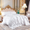 Plain White Ice Silk Satin Duvet Cover