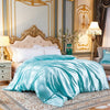 Sky Blue Ice Silk Satin Duvet Cover