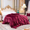 Burgundy Ice Silk Satin Duvet Cover