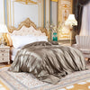 Plain Brown Ice Silk Satin Duvet Cover