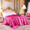 Candy Pink Ice Silk Satin Duvet Cover