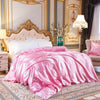 Pink Ice Silk Satin Plain Duvet Cover