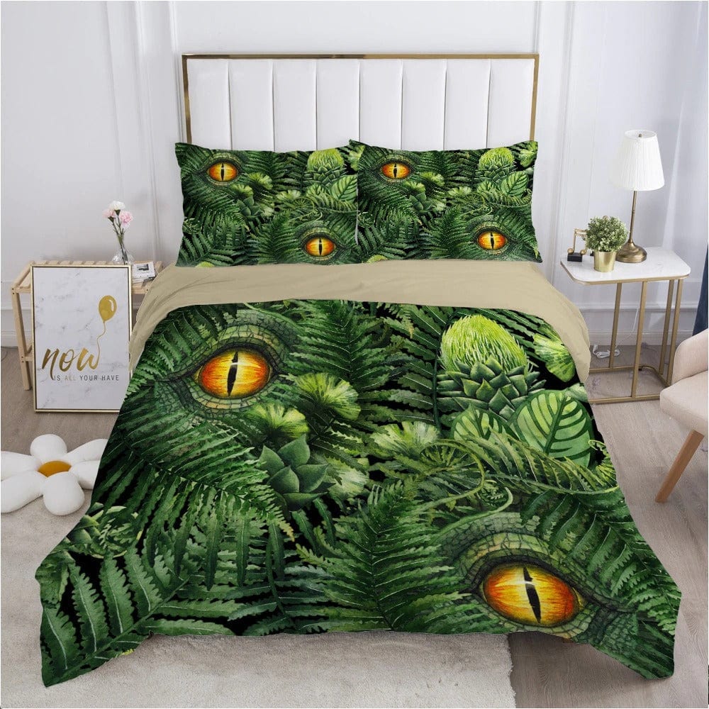 Dino Eye Green Duvet Cover