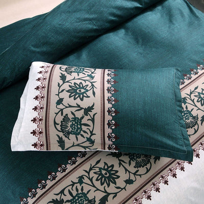 Green and White Duvet Cover