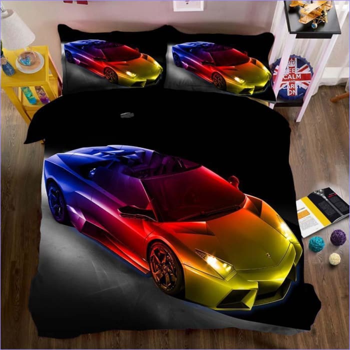 Neon Car Duvet Cover