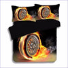 Burning Wheel Car Duvet Cover