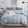 Blue/grey striped duvet cover