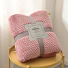 Pale Pink Plaid Microfiber Fleece Blanket