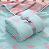 Blue Baby Blanket with Flamingos